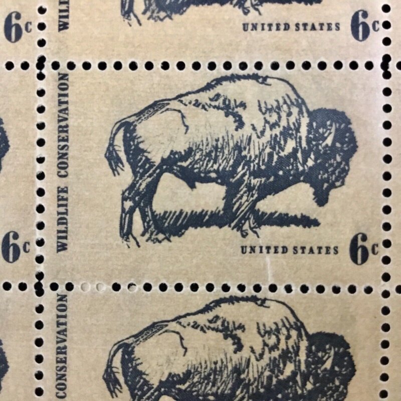 1392    American Buffalo Wildlife Conservation   MNH 6 c Sheet of 50   FV $3.00  
