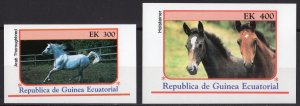 Equatorial Guinea 1976 Horses-Arab-Holsteiner 2 S/S Imperforated MNH