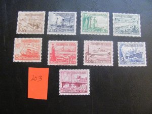 Germany 1937 MNH SC B107-115 VF/XF 100 EUROS (203) NEW COLLECTION