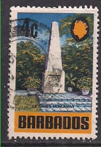 Barbados 1970-71 QE2 4 cents Buildings used SG 402 ( J1108 )