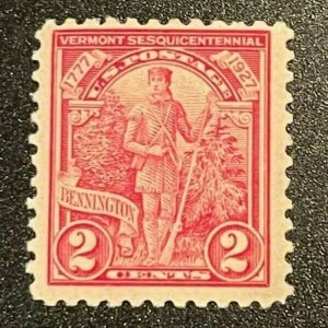 Scott#: 643 - Vermont Sesquicentennial 2c 1927 single stamp MOG - Lot 9