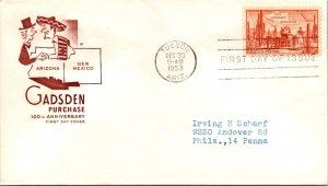 FDC 1953 SC #1028 Farnam Cachet - Tuczon AZ - Single - J231