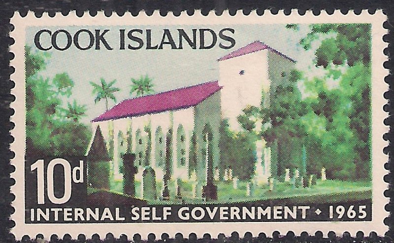 Cook Islands 1965 QE2 10d Self Goverment MM SG 176 ( M1339 )