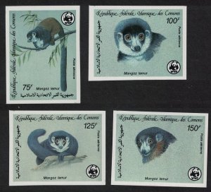 Comoro Is. WWF Mongoose Lemur 4v imperf 1987 MNH SC#C171-C174 SG#613-616