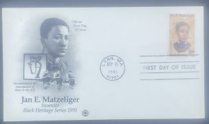 Scott 2567 FDC  Jan E Matzeliger, Black Heritage Series  CPS Cachet