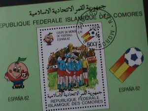 ​COMORES--WORLD CUP SOCCER-ESPANA'82-CTO S/S VF-FANCY CANCEL-HARD TO FIND
