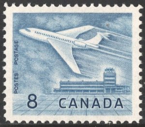 Canada SC#436 8¢ Douglas DC-9 Airliner and Upland Airport, Ottawa (1964) MNH