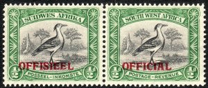 1945-50 South West Africa SWA official ½p Kori Bustard Sc# O18 MNH CV: $14.00