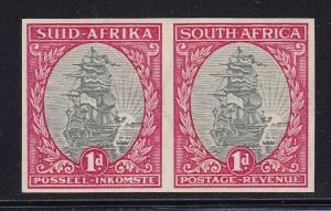 South Africa Scott # 24c XF imperf pair lightly hinged cv $ 1350 ! see pic !