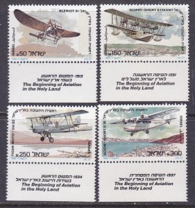 Israel 900-03 MNH w/tabs 1985 Aviation in the Holy Land Various Planes Full Set