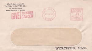 U.S. THOMAS SMITH CO. Grove st,Mass1946 Cancer Slogan Meter Mail Cover Ref 47458