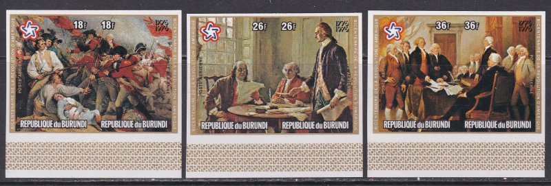 Burundi SC #C244-C246 MNH Imperforate pairs American Bicentennial