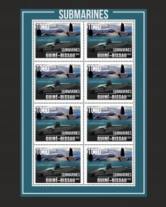 Stamps. Ships Submarinies Guinea - Bissau 2021 year , 6 sheet perforated