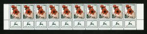 ISRAEL SEA  ANENOME SCOTT#1107 TAB STRIP   RIGHT GREEN PHOSPHOR  TAGGED MINT NH