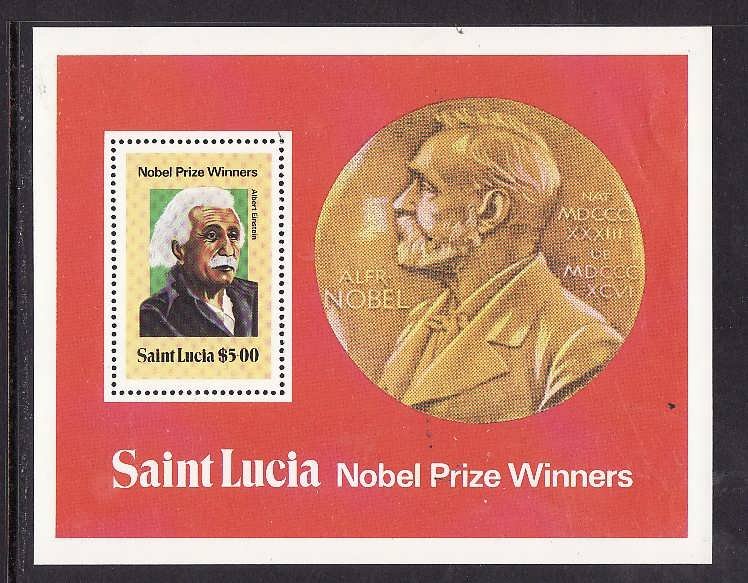 St Lucia-Sc#530-unused NH sheet-Nobel Prize Winners-Albert Schweitzer-1980-