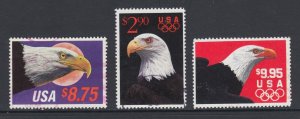 US Sc 2394, 2540, 2541 used. 1988-1991 Priority & Express Mail Eagles, VF
