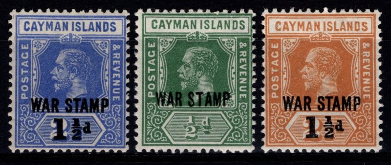 Cayman Islands 1917-20 George V Def. Optd. War Stamp, various [Unused]