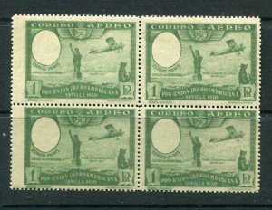 Spain 1930 C Lindbergh flight NY-Paris ERROR Missing head Block of 4 MNH OG 6082