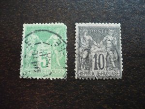 Stamps - France - Scott# 105-106 - Used Partial Set of 2 Stamps - Type I