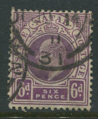 STAMP STATION PERTH Natal #110 Used KEVII 1908 Wmk 3 Multi Crown and CA CV$3.50.