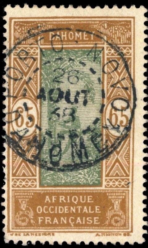 DAHOMEY - 1938 -  CAD DOUBLE CERCLE PORTO-NOVO / DAHOMEY SUR N°76