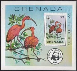 Grenada 1978 MNH Sc #856 $3 Scarlet ibis WWF Sheet