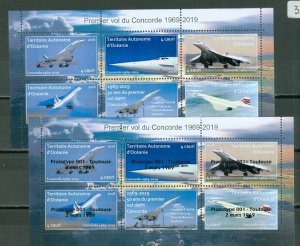 OCEANIA TERRITOIRE AUTONOME 2018 CONCORDE (2) SOUV. SHEETS (1) with OVPT..MNH