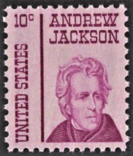 US 1286 MNH VF 10 Cent Andrew Jackson Mottled Tagging, Shiny Gum