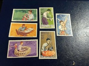 KAPPYSSTAMPS LAOS #34-6, C24-6 MUSICAL INSTRUMENTS MINT VF NH GS0718