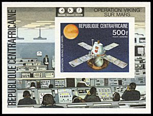 Central Africa C154, MNH, Viking Orbiter deluxe souvenir sheet on thick stock