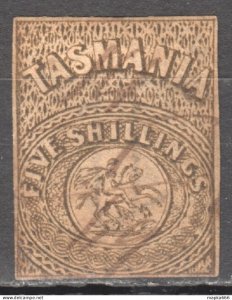 Tas201_2 1863 Australia Tasmania Fiscal Five Shillings Gibbons Sg #F4 800 £ ...