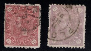 Romania Scott 101-102 used  1891 stamps