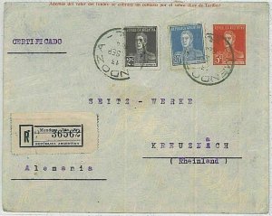 37341 - ARGENTINA  - POSTAL HISTORY - STATIONERY COVER: MENDOZA to GERMANY 1924