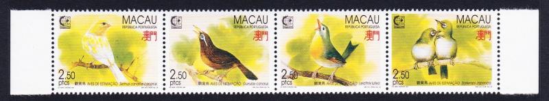Macao Macau Songbirds strip of 4v SG#899-902 MI#814-817 SC#786-789