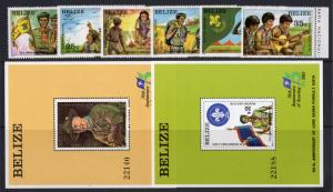 Belize 1982 Sc#638/645 SCOUTING 75th.ANNIVERSARY SET (6) + 2 S/S MNH