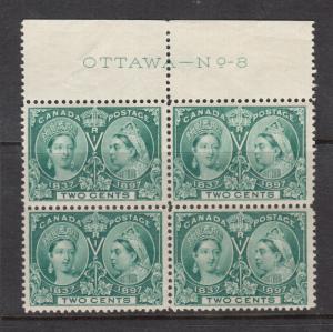 Canada #52 VF/NH Plate #8 Block