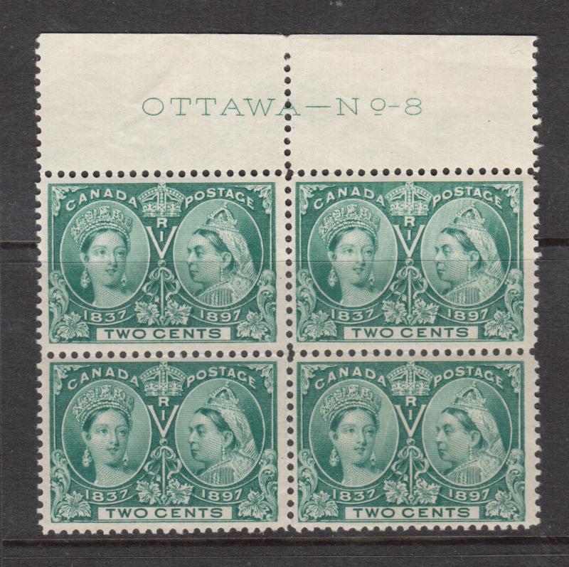 Canada #52 VF/NH Plate #8 Block