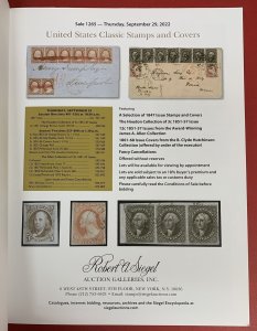 United States Classics, Robert A. Siegel, Sale #1265, Sept. 29, 2022, Catalog 