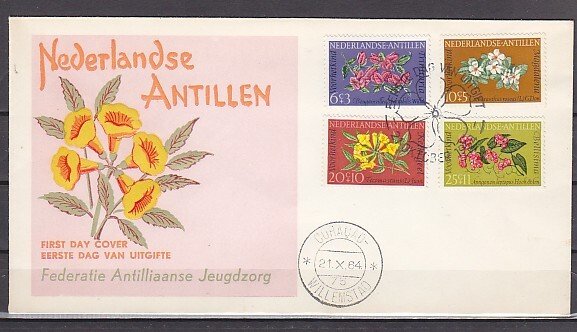 Netherlands Antilles. Scott cat. B64-67. Flowers issue. First day cover. ^