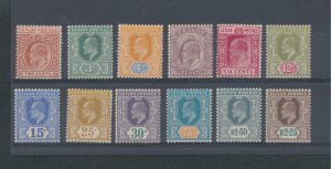 1903-05 Ceylon - Stanley Gibbons n. 265/76 - Watermark Crown CA - 12 Values - MN