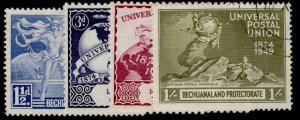 BECHUANALAND PROTECTORATE GVI SG138-141, anniversary of UPU set, FINE USED.