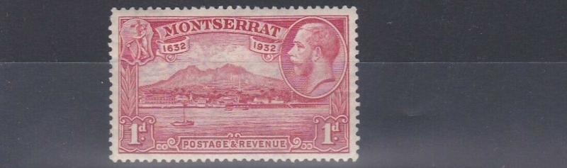 MONTSERRAT  1932  S G 85  1D  SCARLET    MH  PENCIL MARKS TO BACK 