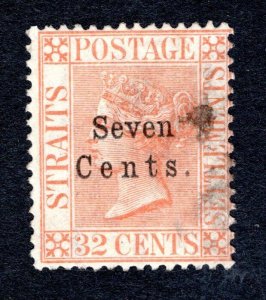 Malaya Straits Settlements SC #21   F/VF, Used, CV $200.00 ..... 6090019