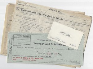 1913-1931 Tonopah & Goldfield RR documents - Ephemera 1157