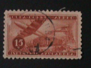 ​CUBA-1953-SC# C76-AIRMAIL- AIRPLANE-FANCY CANCEL VF-71 YEARS OLD HARD TO FIND