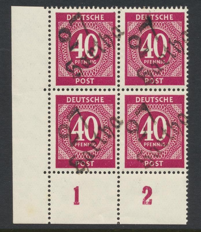 GERMANY - SOVIET ZONE  HARTHA BEZIRK 27  1948, 40pf BLOCK VF NH