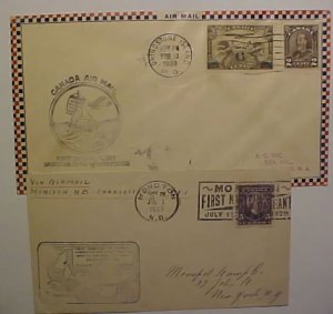 CANADA BRITISH COLUMBIA FLIGHTS 1929/1934 2 DIFF 1 WITH # 3 GIBBONS CAT  $45.00