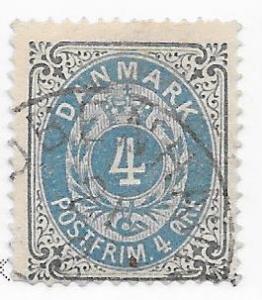 Denmark #26  4o slate & blue  (U) CV $0.50