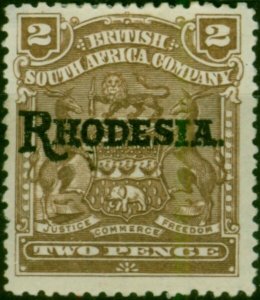 Rhodesia 1909 2d Brown SG102 Fine MM
