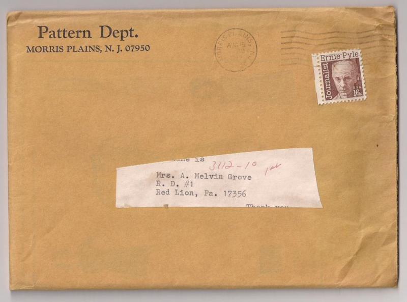 16c Ernie Pyle #1398 Solo usage on cover Very Scarce Item